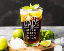 FOR DAD & GRANDPA Best Daddy Ever 50th Birthday Gift for Him Home Bar Decor From Favorite Child Engraved Parent Personalized Beer Glass First Father's Day