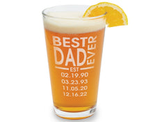 FOR DAD & GRANDPA Best Daddy Ever 50th Birthday Gift for Him Home Bar Decor From Favorite Child Engraved Parent Personalized Beer Glass First Father's Day