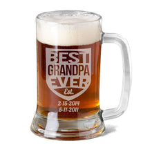 FOR DAD & GRANDPA Best GRANDPA Ever 16Oz Beer Mug Engraved with Grandkids Birthdays Fathers Day Gift Idea Etched Papa Grandfather from Grand Kid Birth Date