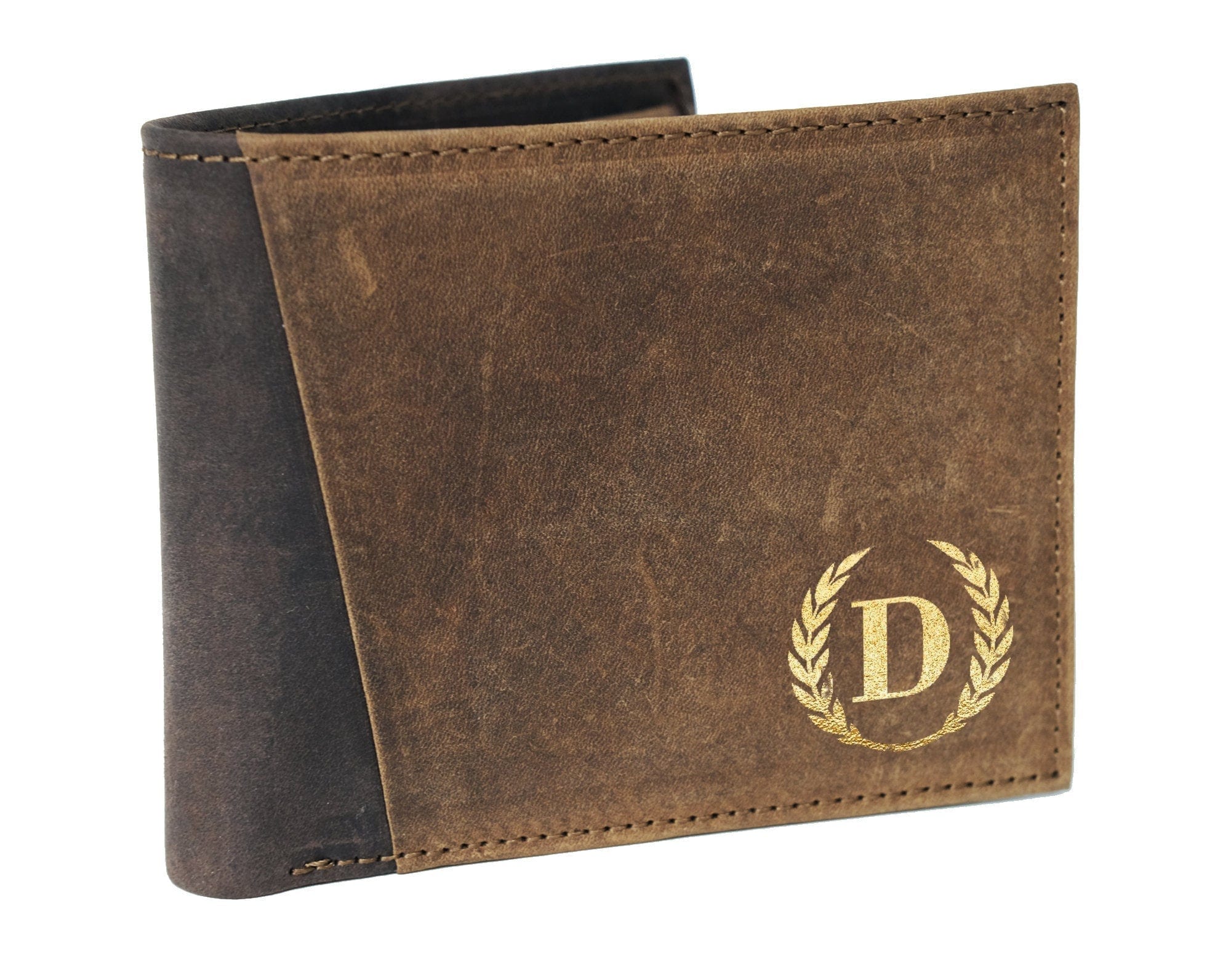 FOR DAD & GRANDPA Bifold or Trifold RFID Genuine Leather Personalized Wallet with Gold Foil Grandfather Gifts To My Son From Dad Mom Best Grandpa Womens Gift