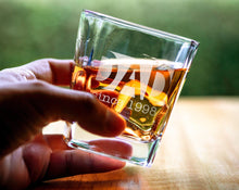 FOR DAD & GRANDPA Custom Engraved One Whiskey Best Dad Birthday Gift for Brother from Sister Bachelor Party Decorations for Young Men Women Scotch Rock Glass