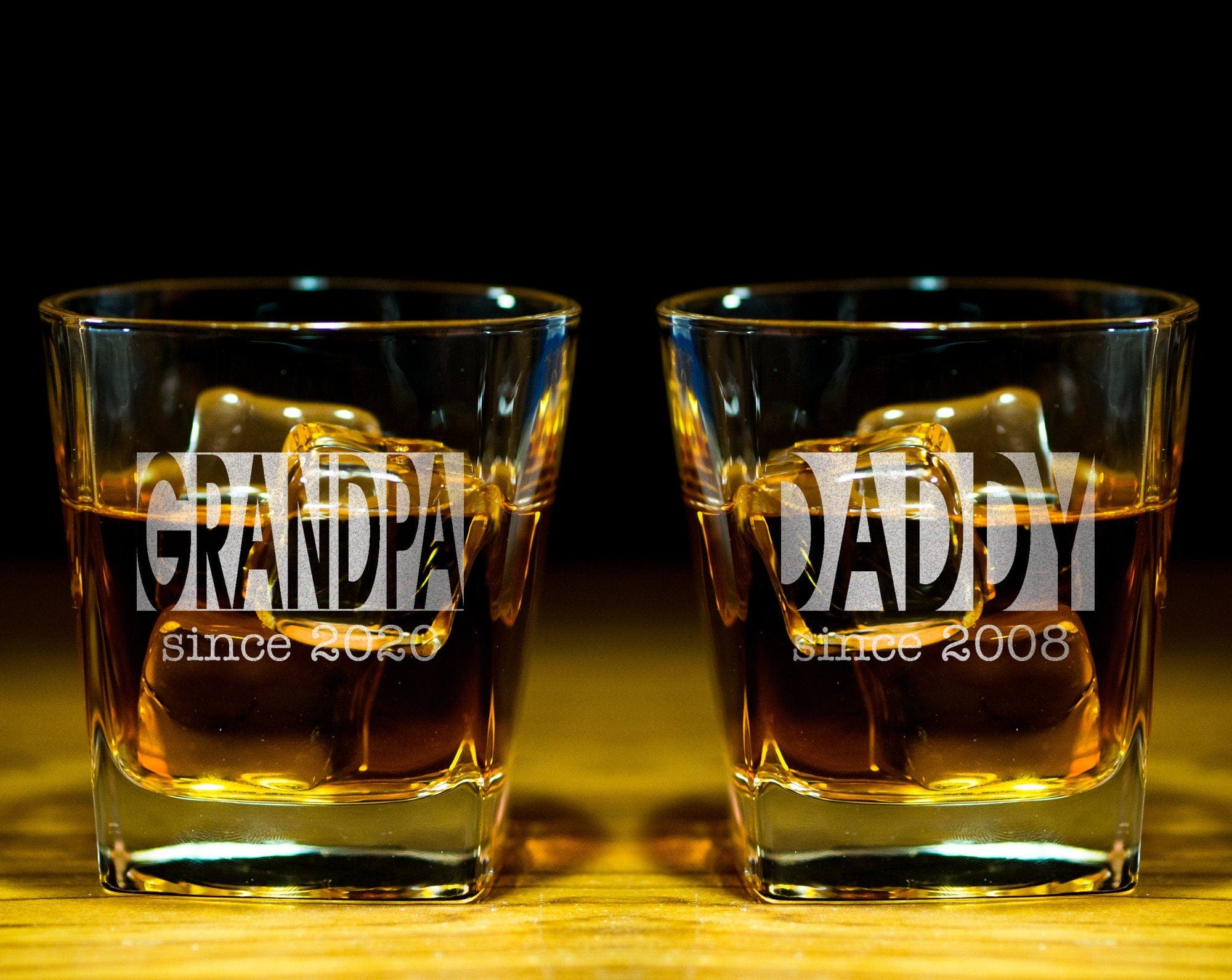 FOR DAD & GRANDPA Custom Engraved One Whiskey Best Dad Birthday Gift for Brother from Sister Bachelor Party Decorations for Young Men Women Scotch Rock Glass