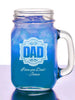FOR DAD & GRANDPA Dad Birthday Gift 16 Oz Mason Jar Mug with Custom Egnraved Special for Dad Christmas Love Personalized