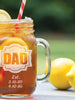 FOR DAD & GRANDPA DAD Fathers Day Gift Idea Engraved Mason Jar Mug 16 Oz Personalized Drinking Glass Etched Gift for Father Grandpa Kids Birth Dates