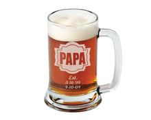 FOR DAD & GRANDPA DADDY 16 Oz Gifts for DAD Fathers Day Beer Mug Engraved Father's Day Gift Idea Personalized Glass Etched Father Grandpa Kids Birth Dates