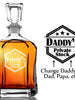 FOR DAD & GRANDPA Daddy's Private Stock Dad Papa Personalized 23oz Whiskey Glass Decanter for Father's Day, Grandpa, Husband Birthday, from Son, Wife