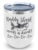 FOR DAD & GRANDPA Daddy Shark Needs a Drink Do Do Novelty Stemless Wine Tumbler Insulated First Daddy's Day Gift from Daughter, Son Funny Sayings for Husband