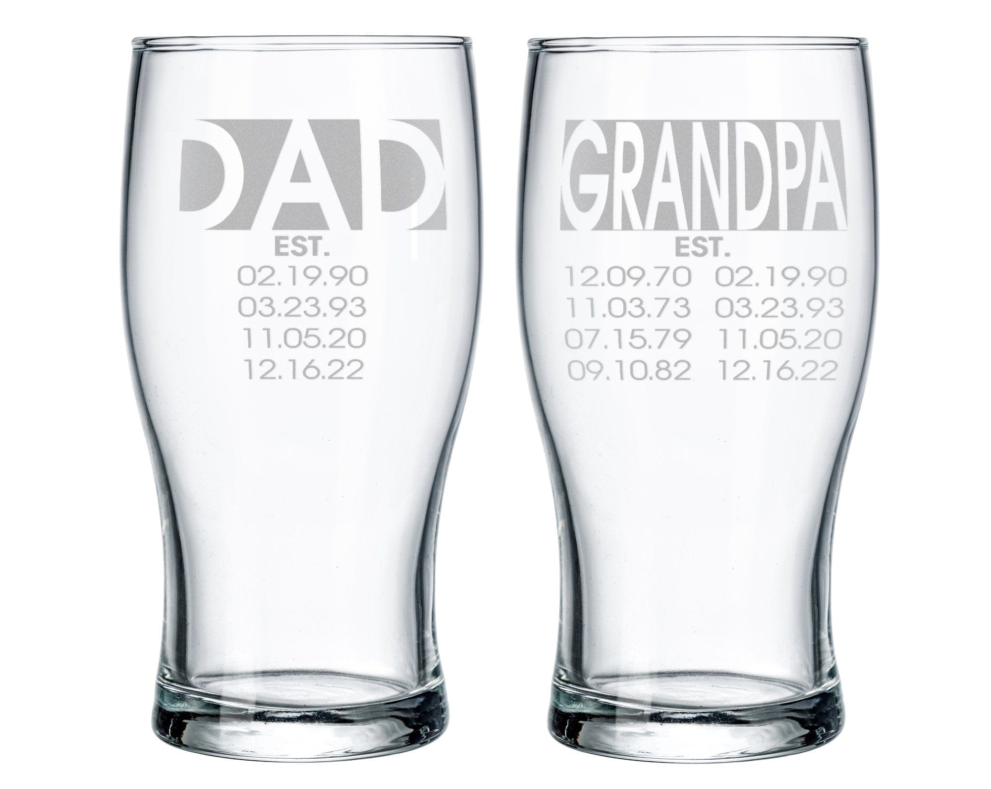 FOR DAD & GRANDPA First Father's Day Beer Lager Best Dad Mug New Daddy to Be Kids Birthdates Daddy Grandpa Birthday Gift Idea Engraved Men Husband Drinkware