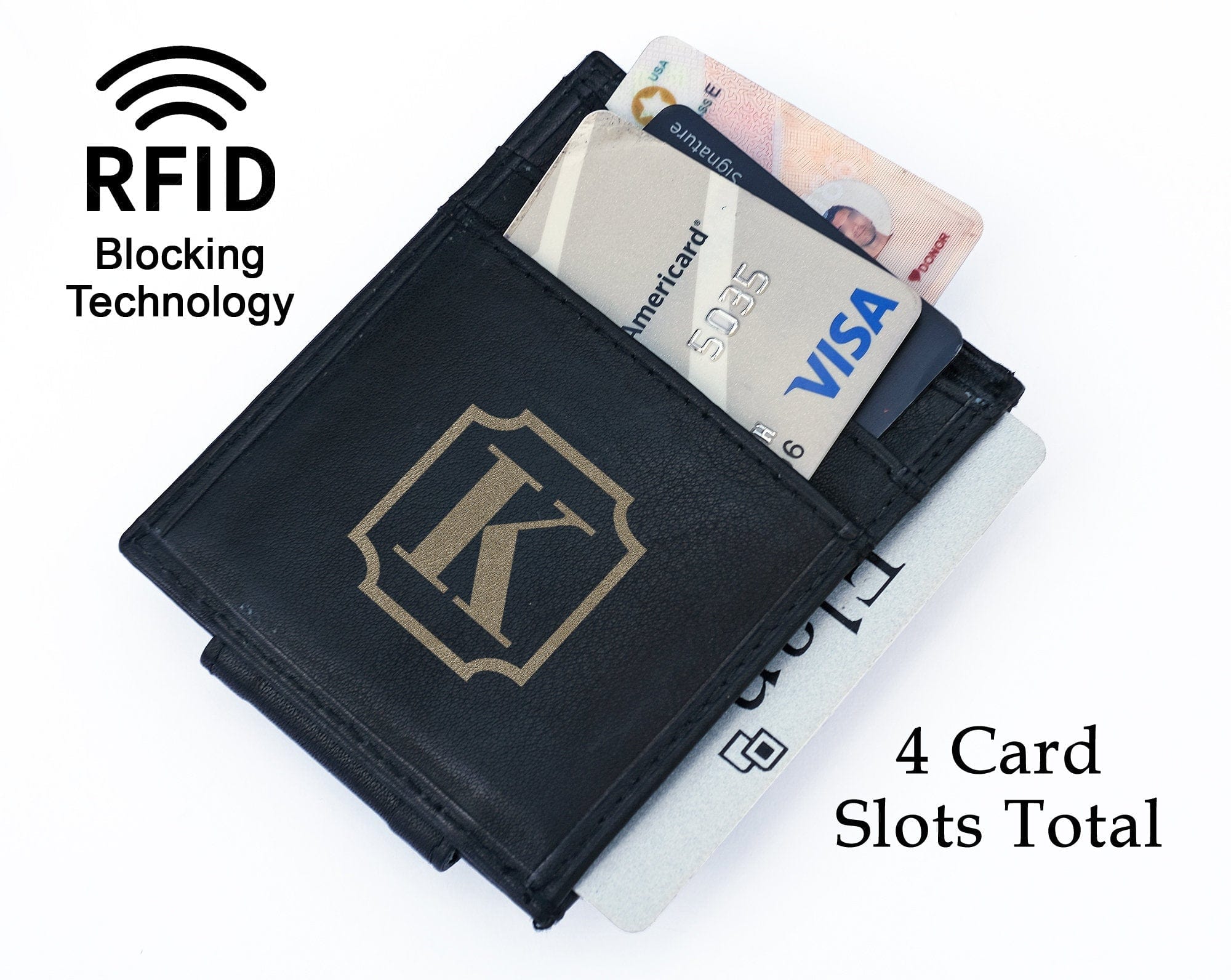 FOR DAD & GRANDPA Genuine Leather Engraved Ultra Slim Money Clip Wallet Monogram Initial Custom Gift for Best Husband Couples Best Friend Birthday Mr Gifts