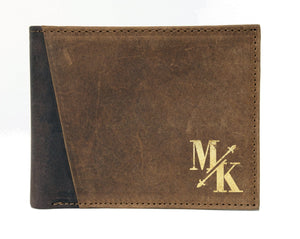 FOR DAD & GRANDPA Gold Foil Pressed onto Personalized Genuine Leather Bifold Wallet Custom for Men Women RFID Monogram Initial Gift for Dad Husband Boyfriend