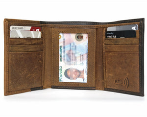 FOR DAD & GRANDPA Gold Foil Pressed onto Personalized Genuine Leather Bifold Wallet Custom for Men Women RFID Monogram Initial Gift for Dad Husband Boyfriend