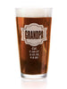 FOR DAD & GRANDPA Grandpa Dad Custom with Kids Birthdates Pub Glass 16 Oz Personalized For Grandparents PaPa Pop Papaw Daddy Fathers Day Gift for Grandfather