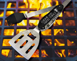 FOR DAD & GRANDPA I Drink and Grill Things GOT Grilling Master Fathers Day Gift Best Cook Chef Dad BBQ Man Woman Multi Barbecue Lover Tool Set