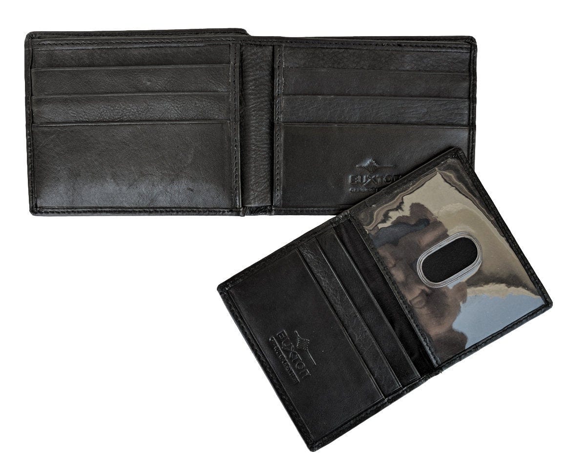 FOR DAD & GRANDPA Initial Custom Laser Engraved Wallet Fathers Day Gift Unique Personal Gifts for Moms Leather Bifold Black 30th Birthday Idea for Brother