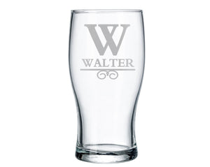 FOR DAD & GRANDPA Lager Monogrammed 20oz Personalized Beer Glass