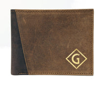 FOR DAD & GRANDPA Monogrammed Printed Gold Foil on Brown Leather Wallet 40th 50th 70th birthday gift for men from Wife Best Husband Daddy Gifts from Daughter