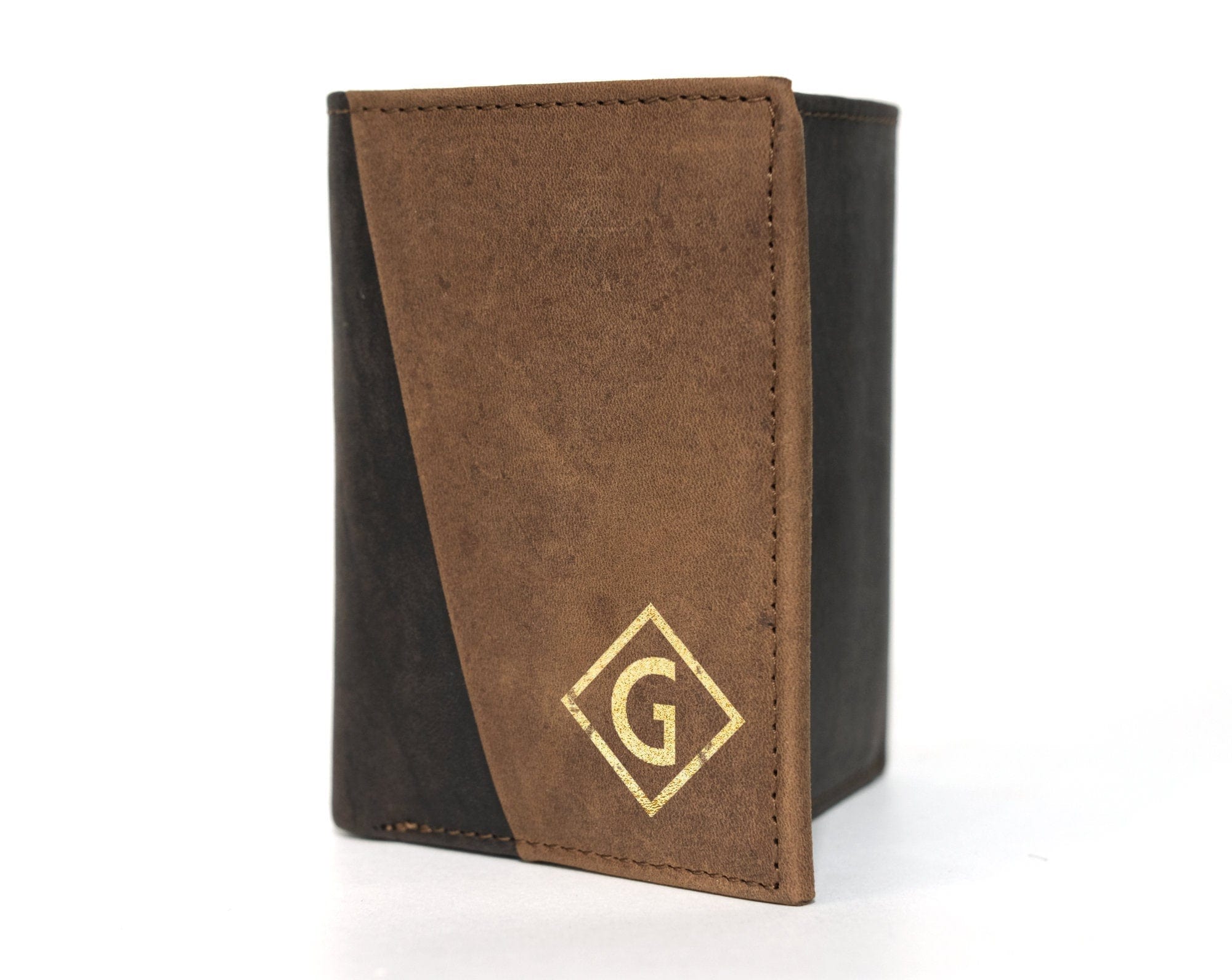 FOR DAD & GRANDPA Monogrammed Printed Gold Foil on Brown Leather Wallet 40th 50th 70th birthday gift for men from Wife Best Husband Daddy Gifts from Daughter