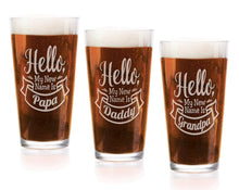 FOR DAD & GRANDPA New Dad Grandpa Announcement ONE 16 Oz Pub Glass Personalized Papa, Uncle, Daddy to Be Gift First Birthday Christmas Dad Gift from Baby Wife
