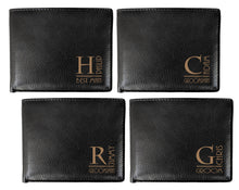 FOR DAD & GRANDPA ONE Laser Custom Wedding Party Engraved Initial Bifold Leather Wallet RFID Blocking Monogram Gift for Groomsmen Groom Father Best Man Dad