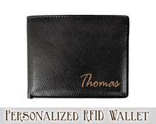 FOR DAD & GRANDPA Personal Name on Leather Wallet Holiday Gift for Family Member Mom Dad Sister Brother Unique Birthday Idea Custom Fathers Day Christmas
