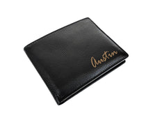 FOR DAD & GRANDPA Personal Name on Leather Wallet Holiday Gift for Family Member Mom Dad Sister Brother Unique Birthday Idea Custom Fathers Day Christmas