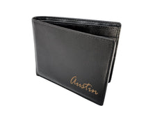 FOR DAD & GRANDPA Personal Name on Leather Wallet Holiday Gift for Family Member Mom Dad Sister Brother Unique Birthday Idea Custom Fathers Day Christmas