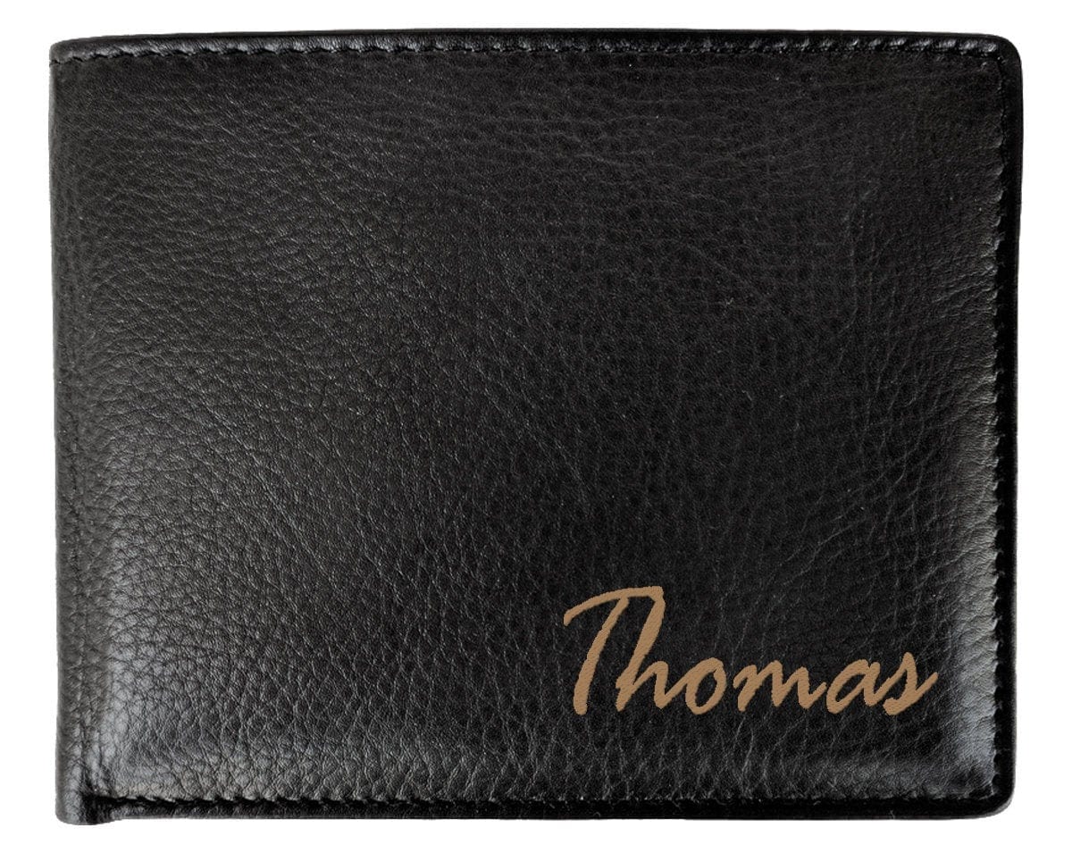 FOR DAD & GRANDPA Personal Name on Leather Wallet Holiday Gift for Family Member Mom Dad Sister Brother Unique Birthday Idea Custom Fathers Day Christmas