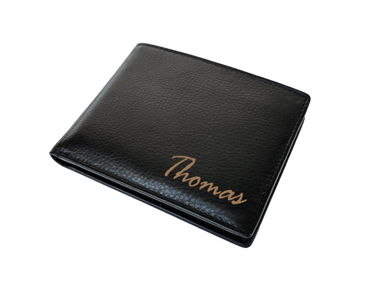 FOR DAD & GRANDPA Personal Name on Leather Wallet Holiday Gift for Family Member Mom Dad Sister Brother Unique Birthday Idea Custom Fathers Day Christmas