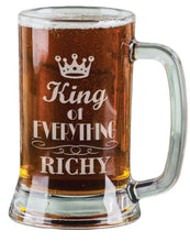 FOR DAD & GRANDPA Personalized King of Everything Beer Stein 16 OZ Funny Engraved Mug Gift for Husband Boyfriend Dad Son Him from Girlfriend Wife Daughter Her