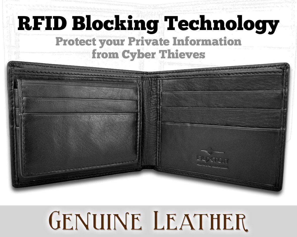 FOR DAD & GRANDPA Personalized ONE Laser Engraved Initial Bifold Leather Wallet with RFID Blocking Monogram Custom Men's Black Wallet Gift for Man Groomsmen