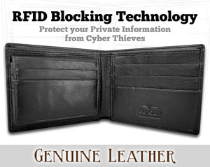 FOR DAD & GRANDPA Personalized ONE Laser Engraved Initial Bifold Leather Wallet with RFID Blocking Monogram Custom Men's Black Wallet Gift for Man Groomsmen
