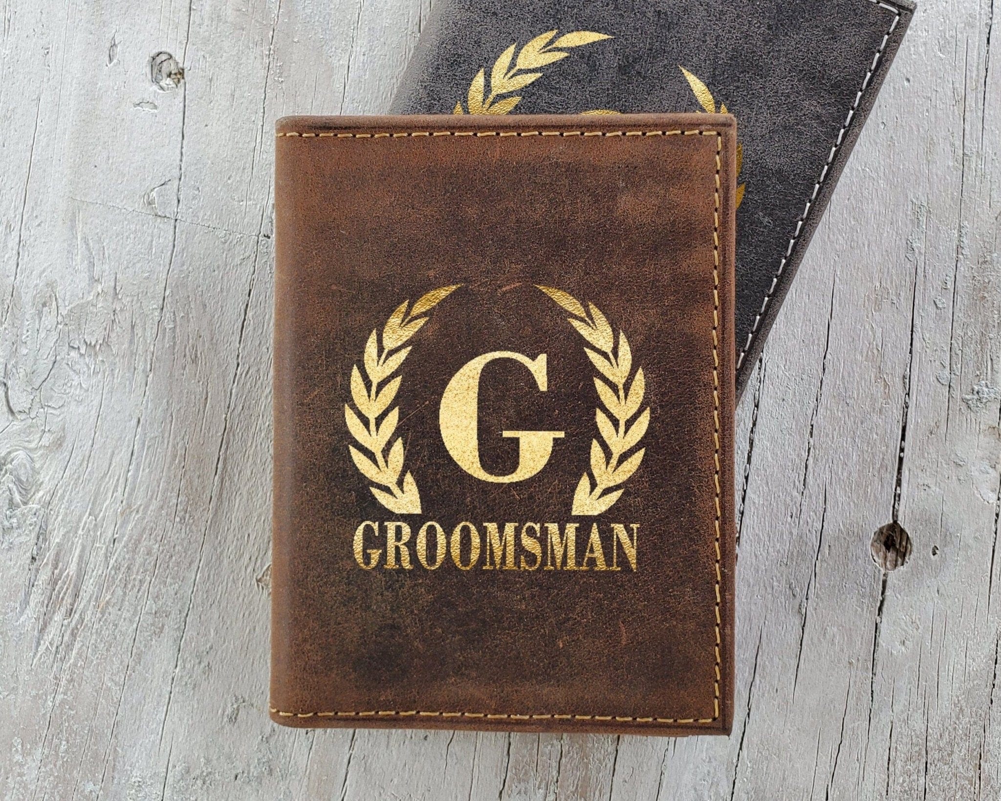 FOR DAD & GRANDPA RFID Blocking Slim Black or Brown Wallet Personalized Gold Foil Monogram 70th Birthday Gift for Men Dad Women from Daughter Genuine Leather