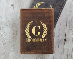 FOR DAD & GRANDPA RFID Blocking Slim Black or Brown Wallet Personalized Gold Foil Monogram 70th Birthday Gift for Men Dad Women from Daughter Genuine Leather