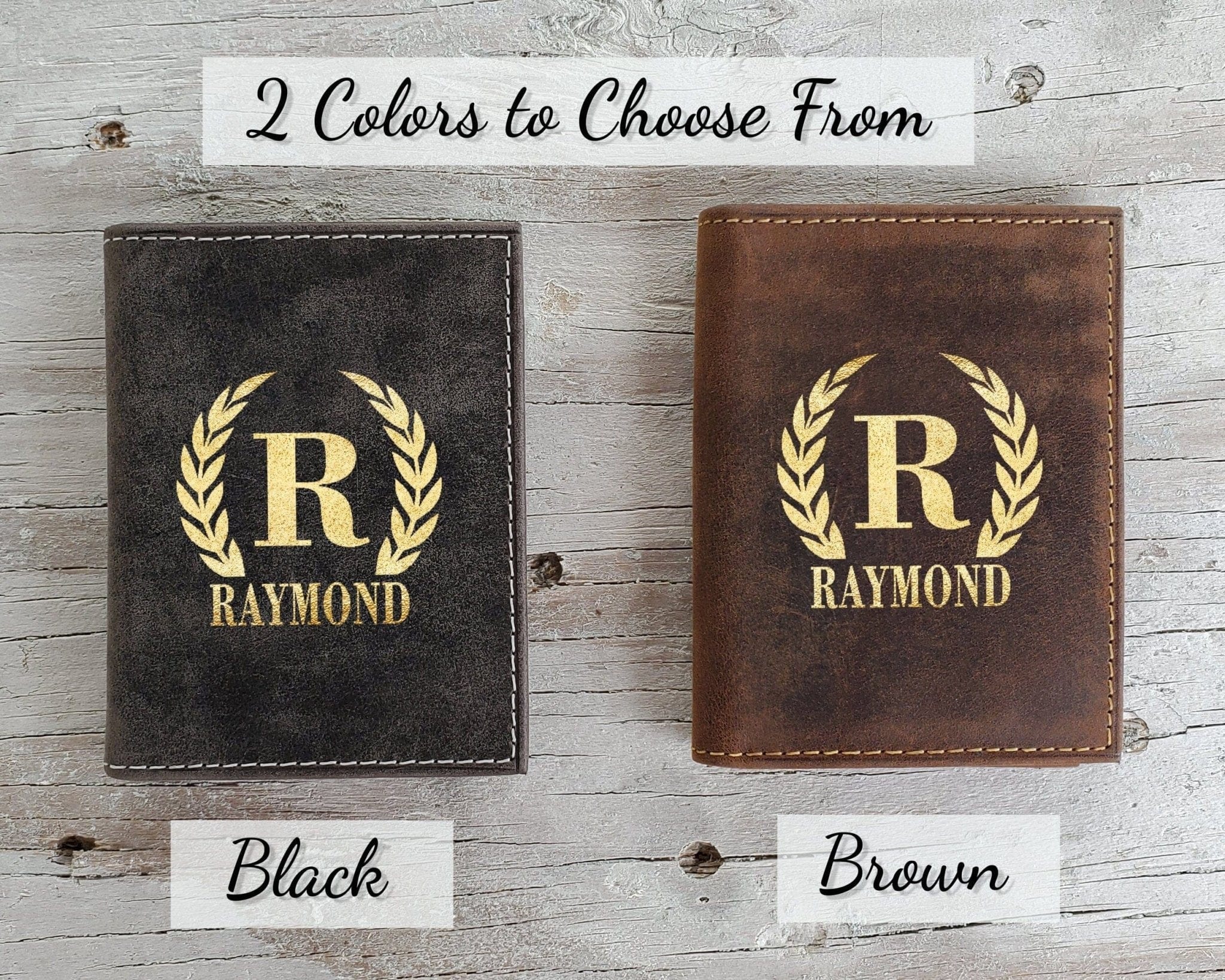 FOR DAD & GRANDPA RFID Blocking Slim Black or Brown Wallet Personalized Gold Foil Monogram 70th Birthday Gift for Men Dad Women from Daughter Genuine Leather