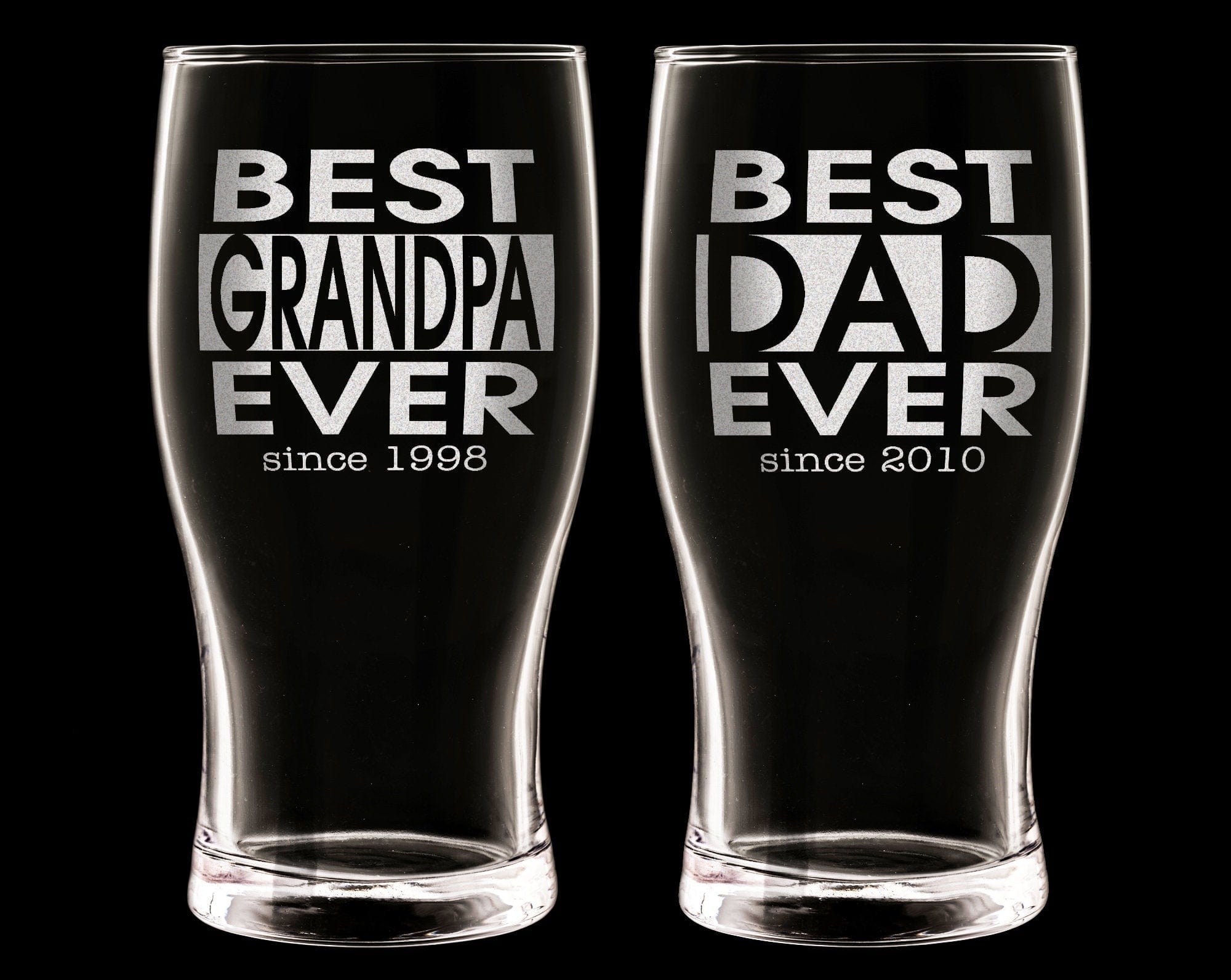 FOR DAD & GRANDPA Single Beer Glass Best Dad Gifts Personalized New Dad Birthday Gift for Husband Grandpa Home Bar Brewer Decor Accessory for Him Boyfriend