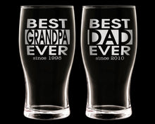 FOR DAD & GRANDPA Single Beer Glass Best Dad Gifts Personalized New Dad Birthday Gift for Husband Grandpa Home Bar Brewer Decor Accessory for Him Boyfriend