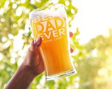 FOR DAD & GRANDPA Single Beer Glass Best Dad Gifts Personalized New Dad Birthday Gift for Husband Grandpa Home Bar Brewer Decor Accessory for Him Boyfriend