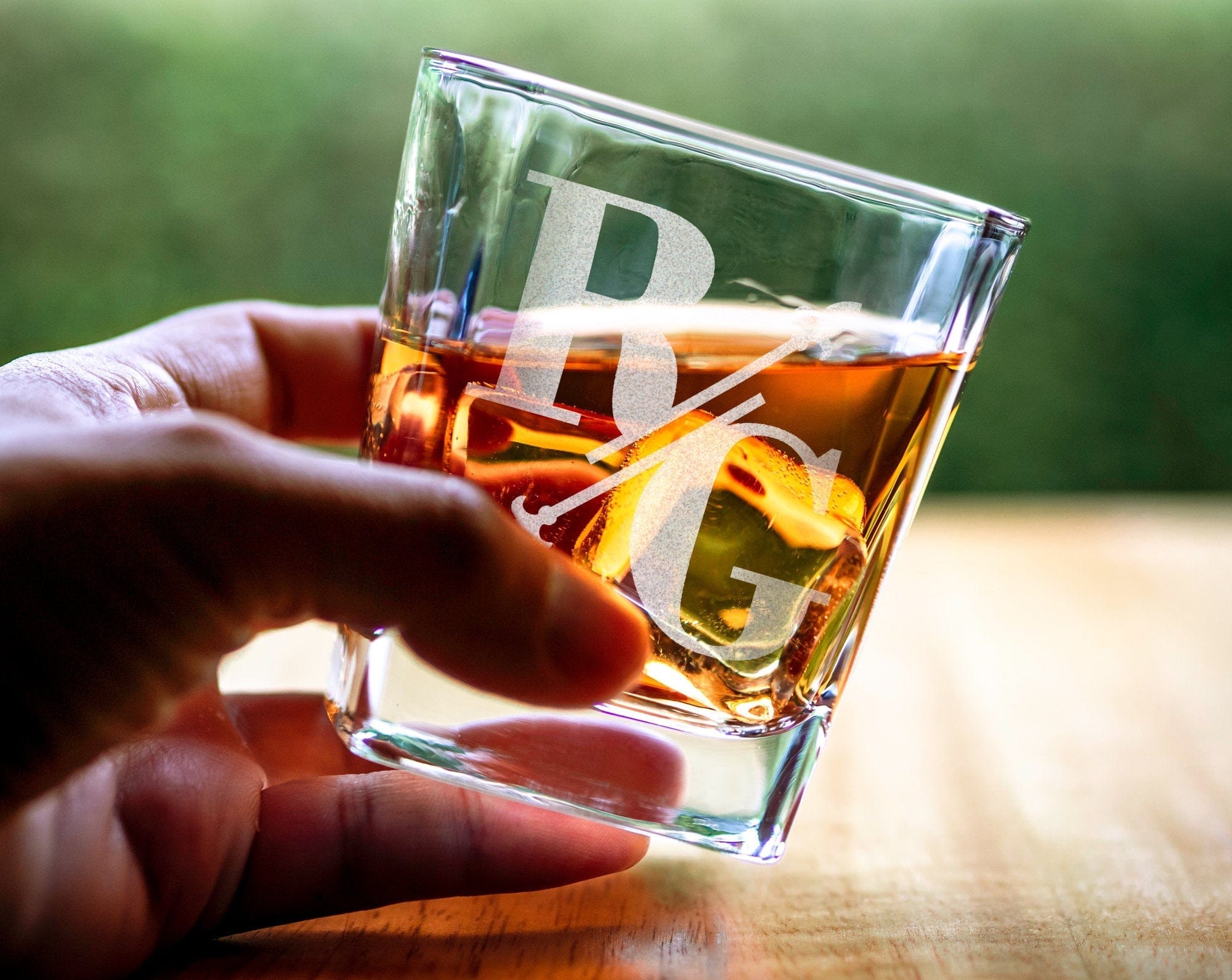 FOR DAD & GRANDPA Whiskey Bourbon Glasses Personalized Monogrammed Set Rock Glass Decanter Gifts for Him Best Man Groomsmen Proposal Gift Father in Law Idea