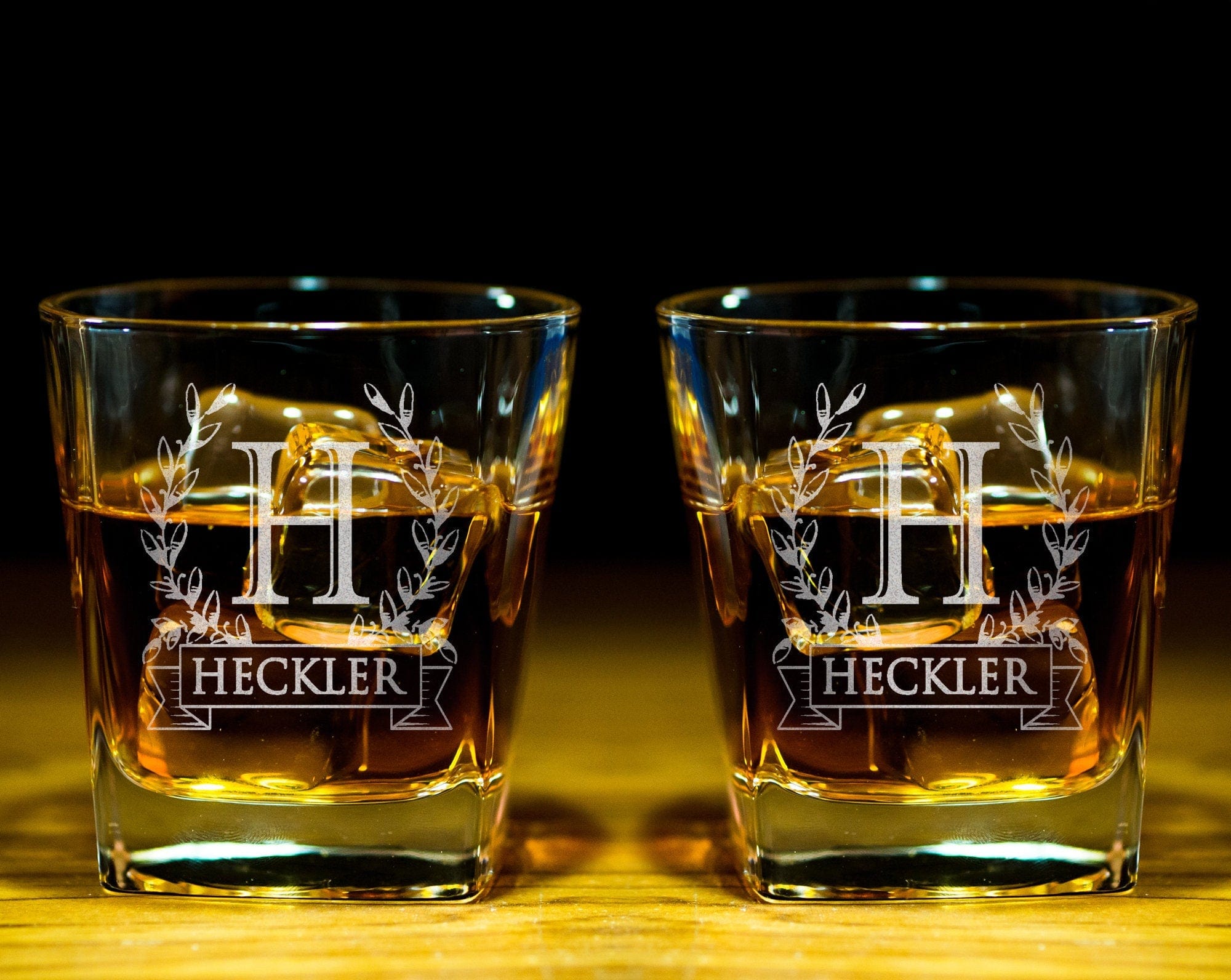 FOR DAD & GRANDPA Whiskey Glasses Set of 1-4 Custom Bourbon Glasses Letter Monogram Set Personalized Whiskey Gift Set for Dad Monogrammed Scotch Glass Gifts