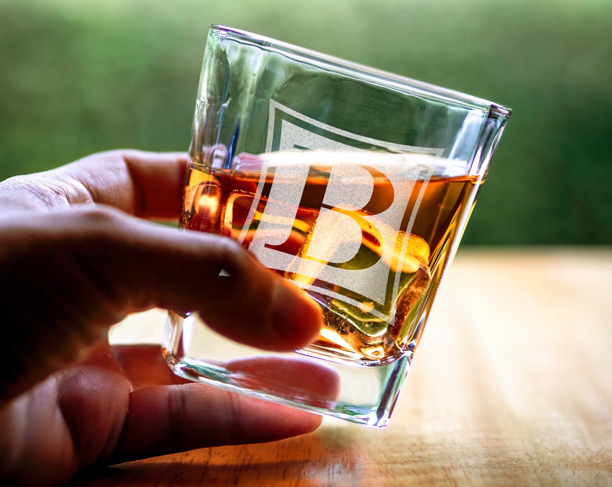 FOR DAD & GRANDPA Whiskey Glasses Set of 1-4 Custom Bourbon Glasses Letter Monogram Set Personalized Whiskey Gift Set for Dad Monogrammed Scotch Glass Gifts