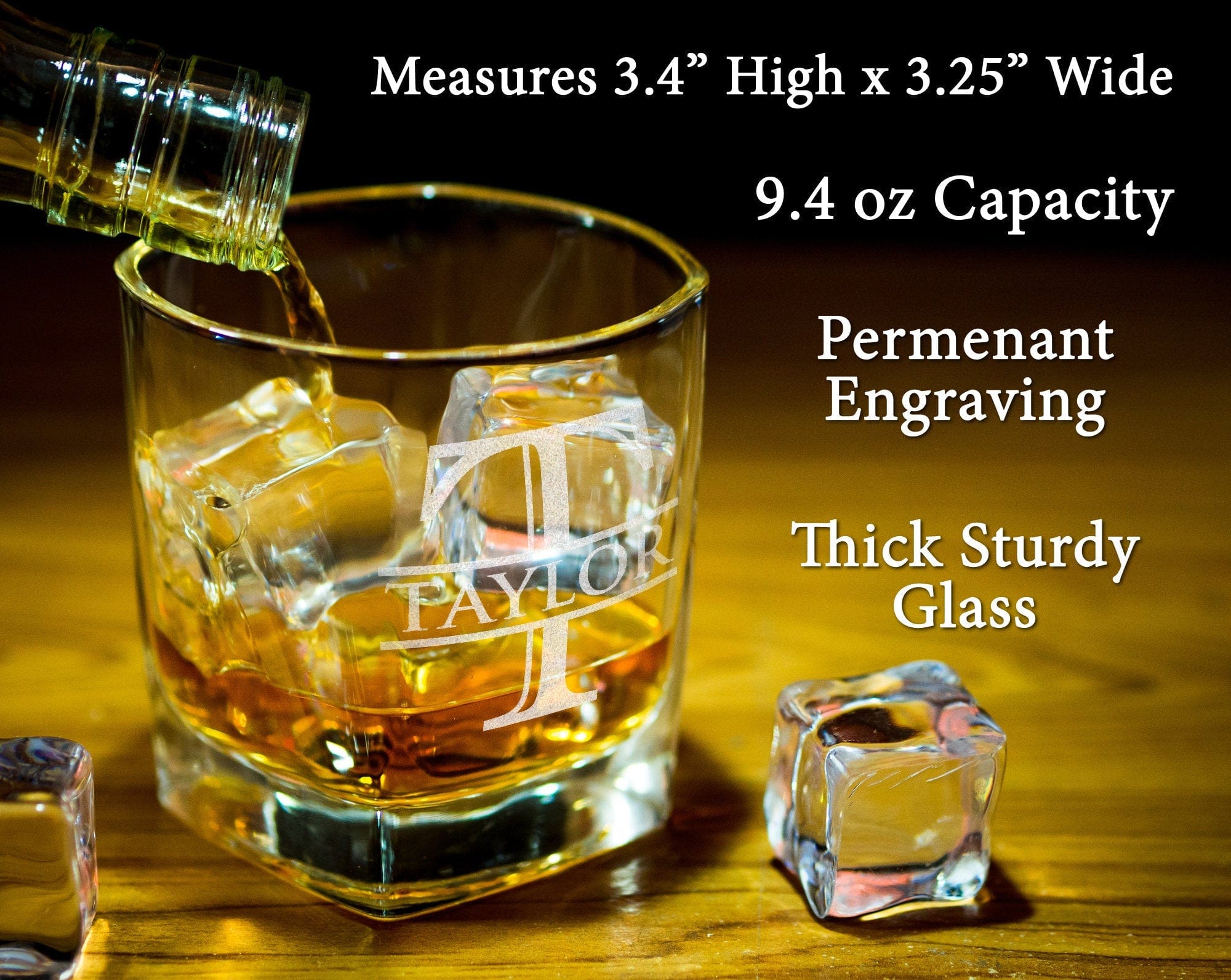 FOR DAD & GRANDPA Whiskey Sets Bourbon Decanter Set Gifts for Men Fathers Day Birthday Scotch Glasses Drinkware College Graduation Gift Engraved Monogram