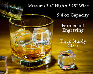 FOR DAD & GRANDPA Whiskey Sets Bourbon Decanter Set Gifts for Men Fathers Day Birthday Scotch Glasses Drinkware College Graduation Gift Engraved Monogram