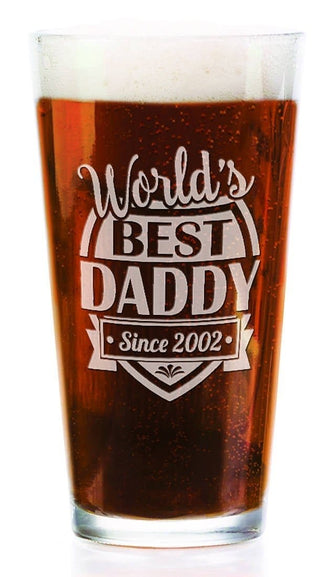 FOR DAD & GRANDPA World's Best Daddy Personalized 16oz Pint Glass New Dad Father of the Bride Birthday Gift Thank You Gift Christmas Gift for Him Custom Gifts