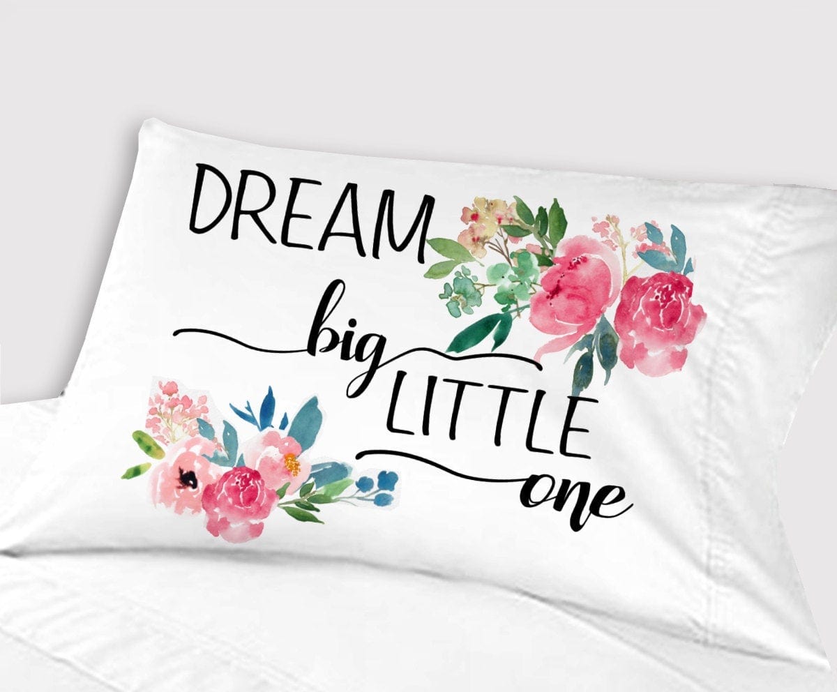 FOR KIDS & BABIES Baby Girl Bedding Dream Big Little One Crib Nursery Decor Baby Gifts for Girls Toddler Travel Pillowcase 13x18 Christening Baptism Pink