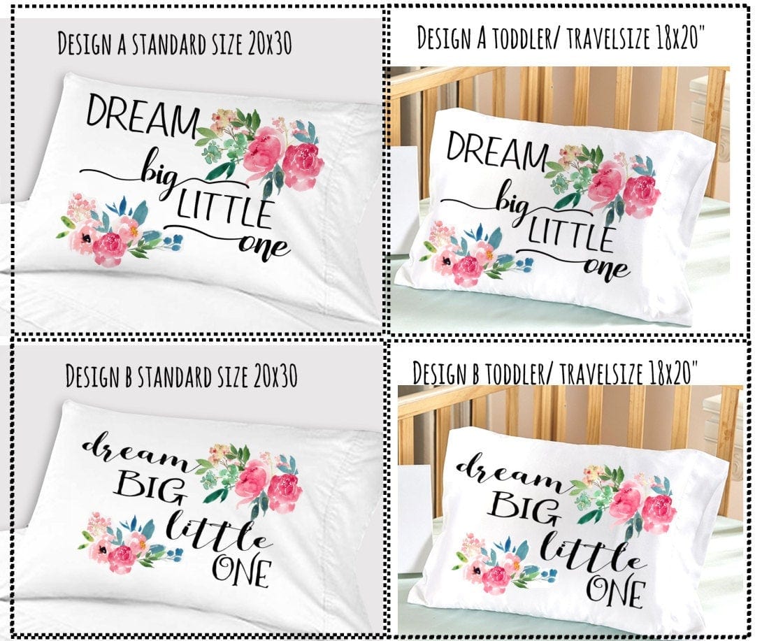 FOR KIDS & BABIES Baby Girl Bedding Dream Big Little One Crib Nursery Decor Baby Gifts for Girls Toddler Travel Pillowcase 13x18 Christening Baptism Pink
