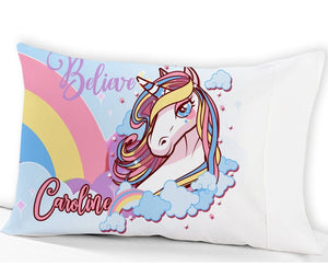 FOR KIDS & BABIES Beautiful Unicorn Gifts for Girls Personalized Pillowcase Bedding Birthday or Christmas gift idea Kids Room Party Decor Unicorn Gift Custom