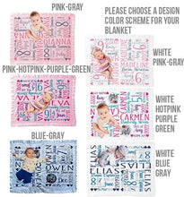 FOR KIDS & BABIES Choose a Blanket Design Personalized Baby Blanket Satin Trim Super Soft Pink Girl Blue Boy Receiving Blankets Stroller Fleece Nursery Baby Shower Gift Birth Stats