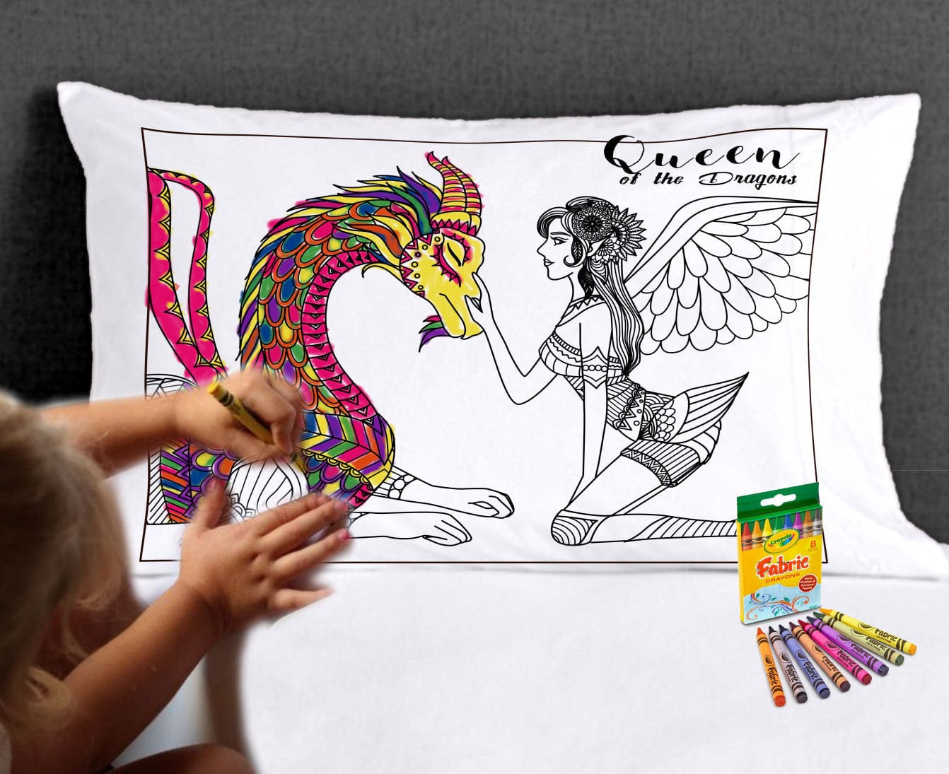 FOR KIDS & BABIES Coloring Pillowcase Queen Mother of the Dragons Fairy Better then Adult Coloring Books Color in your Own Birthday Christmas Gift for Kids