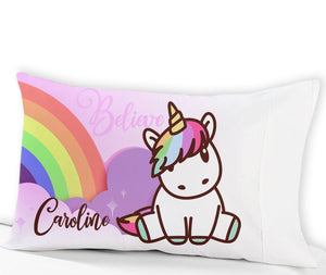 FOR KIDS & BABIES Cute Unicorn Pillow Case Personalized for Birthday or Christmas gift idea for Girl Kids Room Party Decor Unicorn Bedding Magical Customized