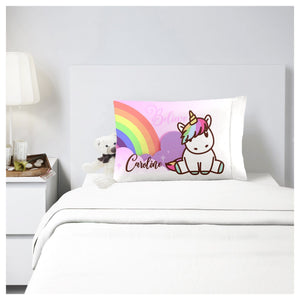 FOR KIDS & BABIES Cute Unicorn Pillow Case Personalized for Birthday or Christmas gift idea for Girl Kids Room Party Decor Unicorn Bedding Magical Customized